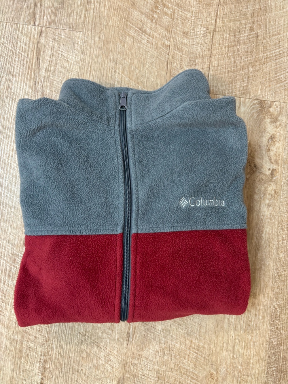 Columbia Kids Two-Tone Fleece Jacket - Gray & Red